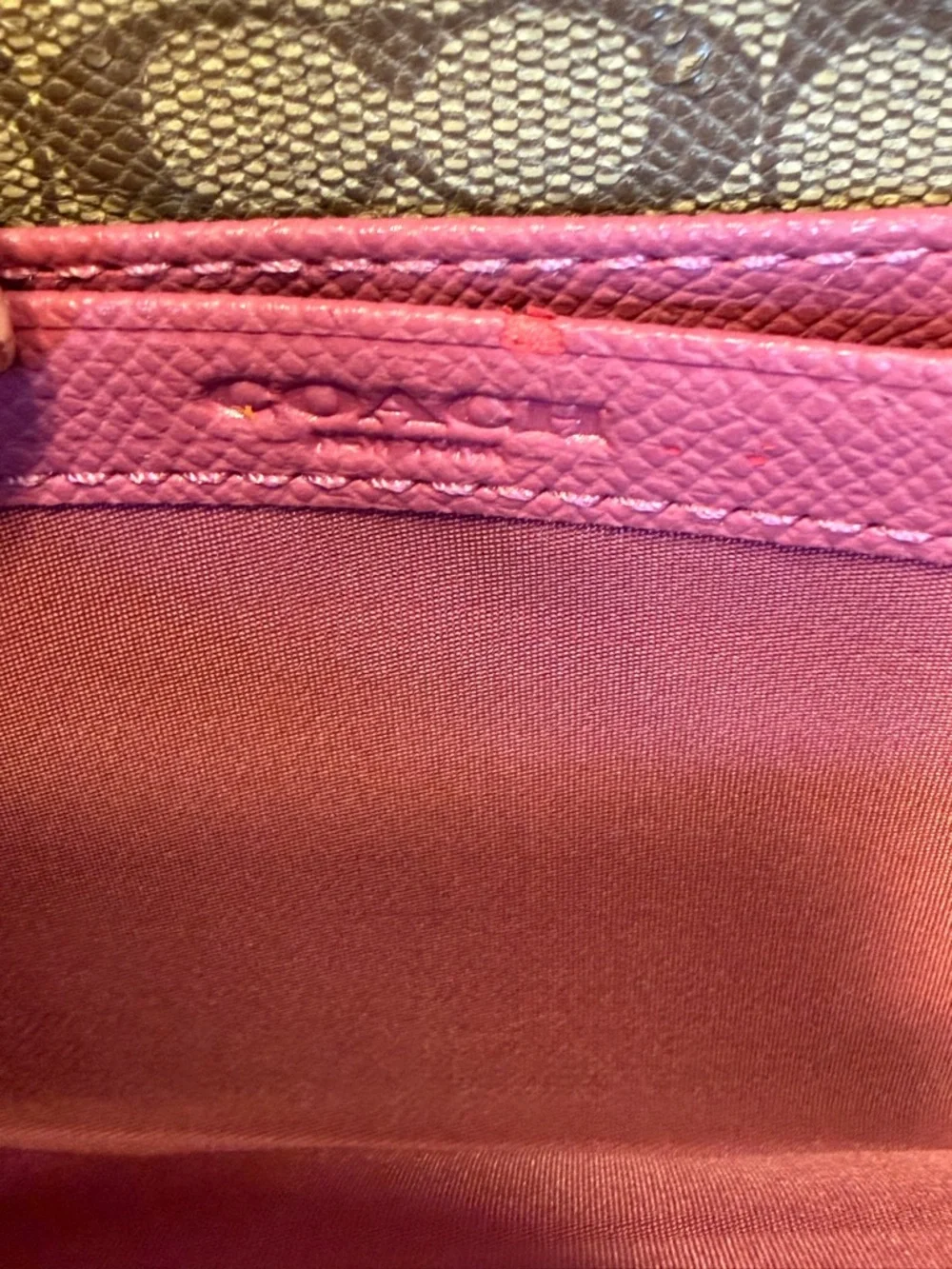 Coach Barbiecore Pink Leather 3/4 Zip Wallet 2010s (GUC)‎